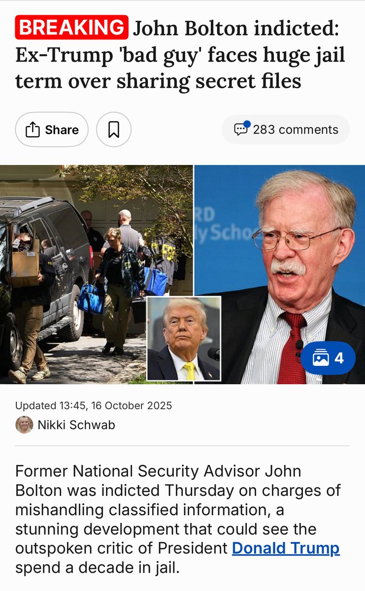 John Bolton has been indicted. LFG!