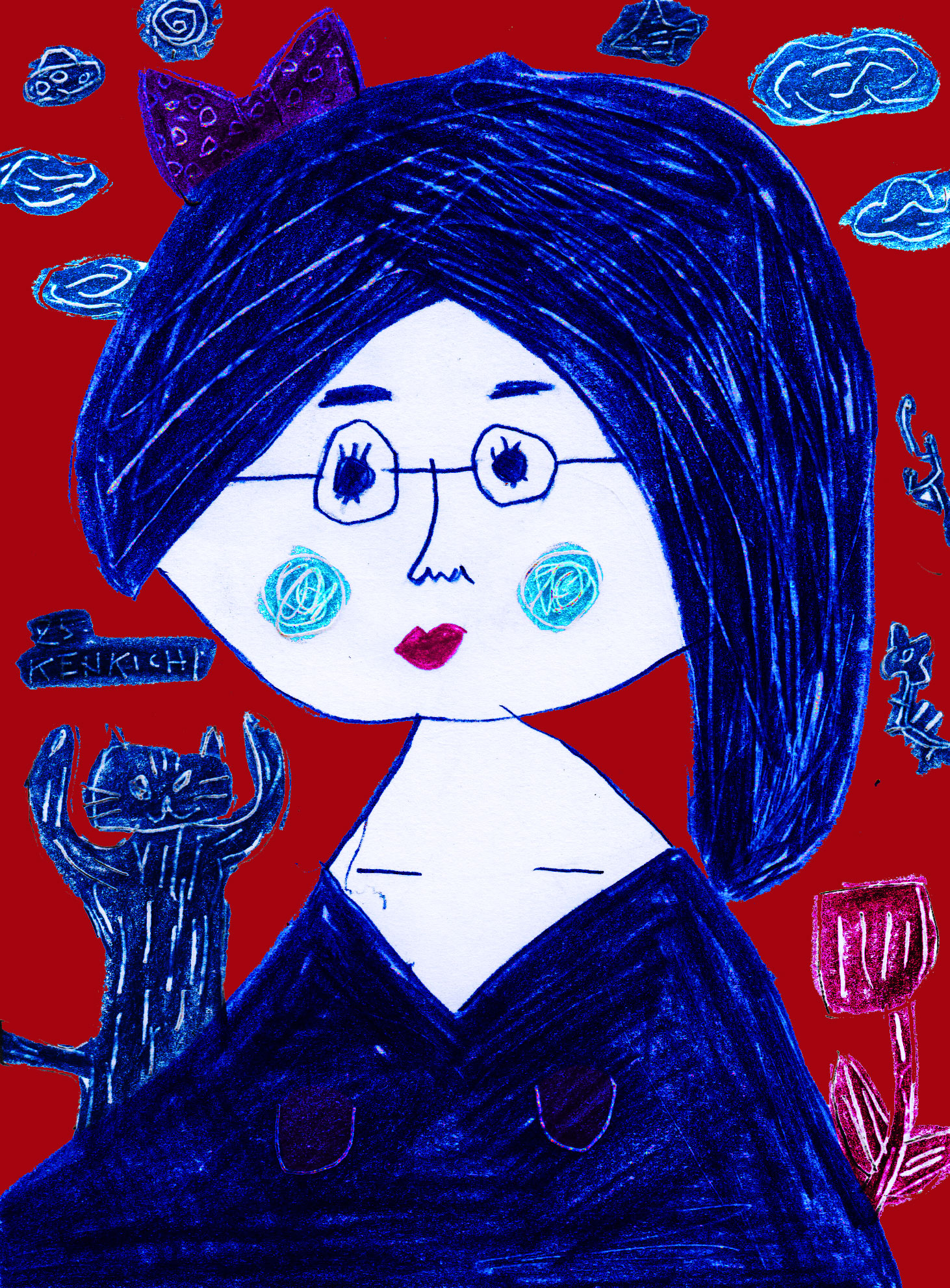 絵画　お目めグリーンちゃん 絵画 お目めグリーンちゃん 絵画 お目めグリーンちゃん 綠繡眼｜