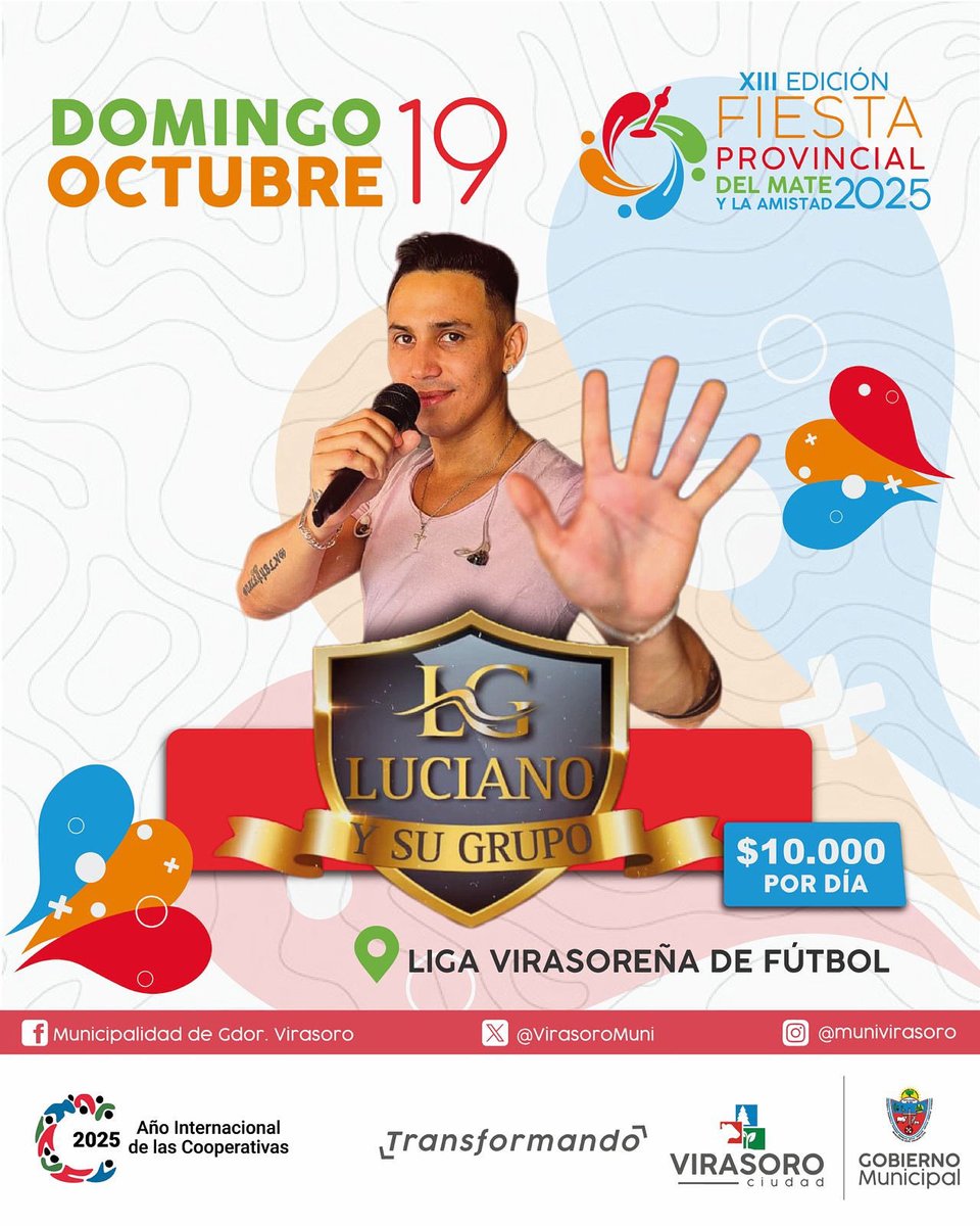 VirasoroMuni's tweet photo. 🎶 @lucianoysugrupo se suma a la XIII Fiesta Provincial del Mate y la Amistad 2025.❤️🧉 https://t.co/D5QbN1gF2a