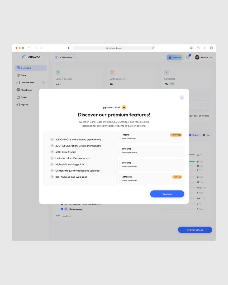 ArtSelianov's tweet image. Design for a leading medical education platform — guiding you from student to specialist.
#uidashboard #quiz #tests #webdesign #ui #ux
