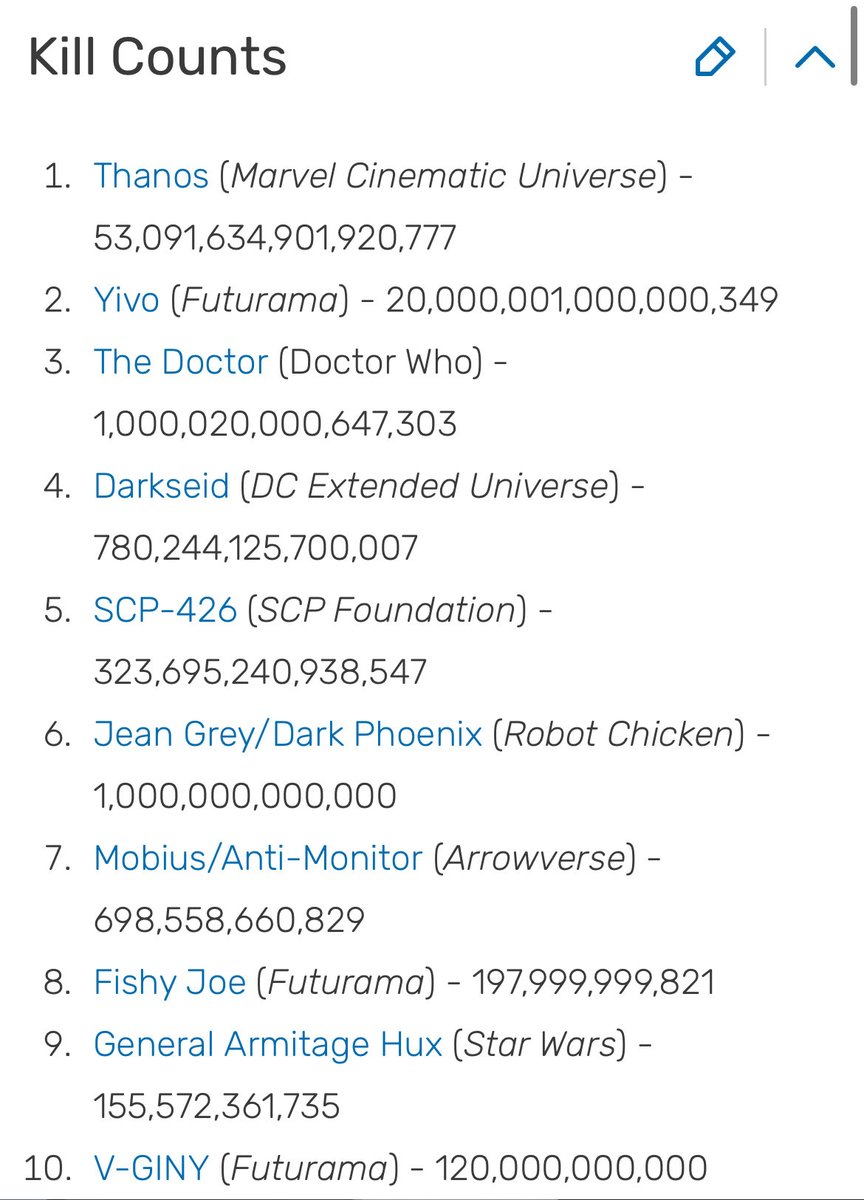 Shi_Tsu_'s tweet photo. Not the Doctor being the third highest kill count in all of fiction 💀 that’s crazy 😭😭 https://t.co/AHEyk3ruXN