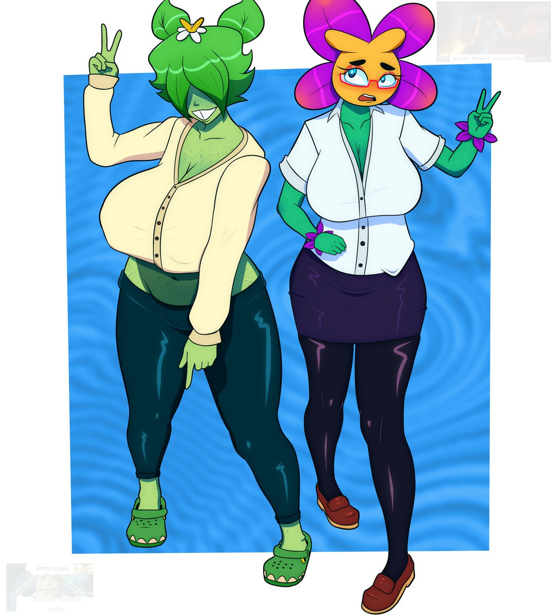 MegaroCD's tweet image. Hello yes, I drew the plant OCs of my proudly homosexual friend @McKeyes ....!1!