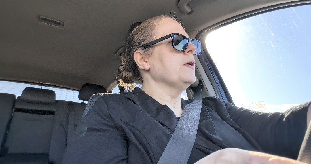 Recent picture of me from this morning while I was doing a short reel about thanking the deaf trailblazers.