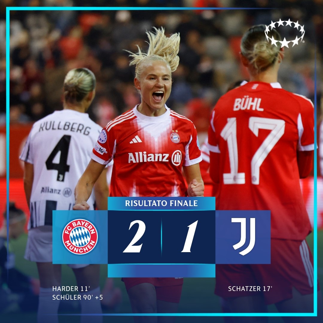 Juventus beffata dal Bayern Monaco in pieno recupero in #UWCL