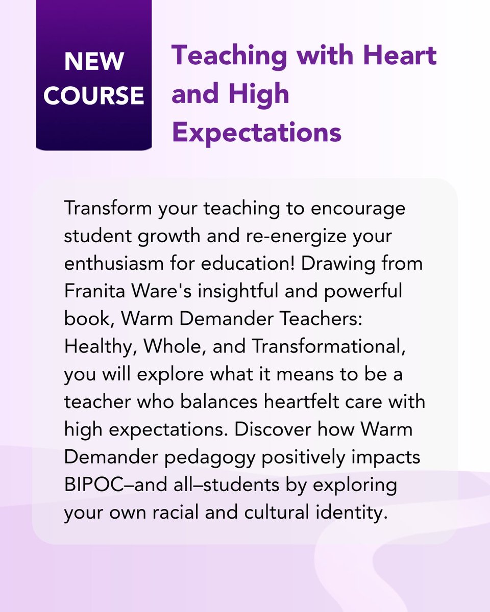TeachingChannel's tweet image. What does it mean to balance care with high expectations? This course helps educators:

✨ Build stronger connections with students
✨ Foster growth through heartfelt care and rigor

Discover strategies that transform classrooms: courses.teachingchannel.com/courses/dl/all…