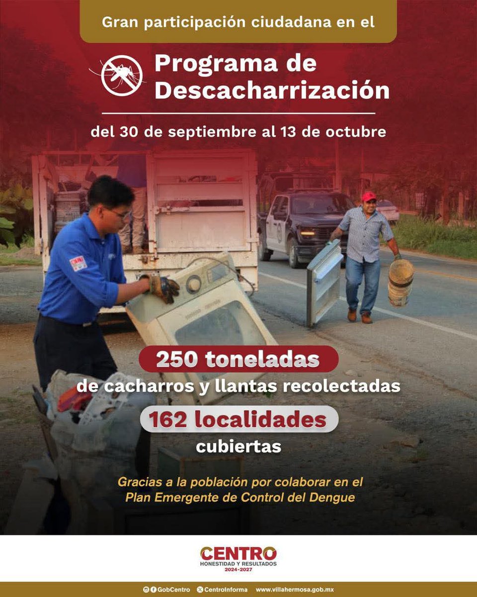 c_enfoque's tweet photo. #YolandaOsunaHuerta

"Agradezco a quienes participaron en la campaña de descacharrización, como parte del Plan Emergente de Control del Dengue en nuestro municipio. Es fundamental no bajar la guardia y continuar atendiendo medidas preventivas de la Secretaría de Salud". https://t.co/qIPwBbwfAi