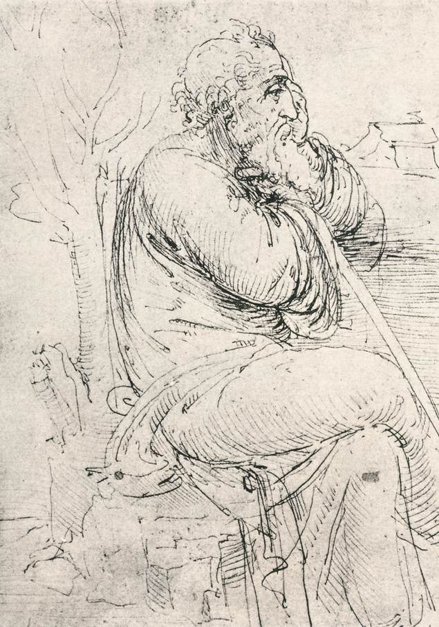 ArtistDaVinci's tweet image. Seated old man #artbots #davinci