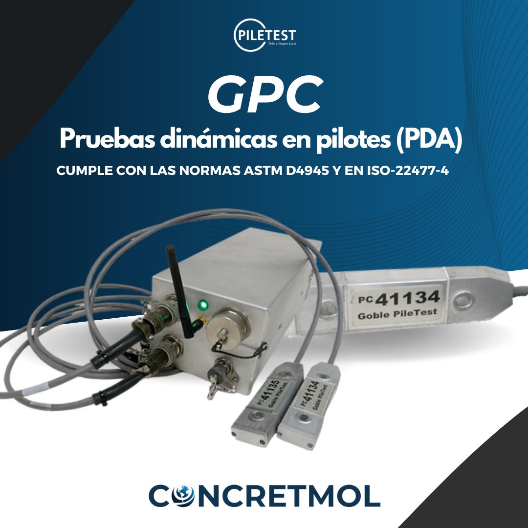 concretmol's tweet image. El GPC permite monitorear la hinca de pilotes y evaluar su integridad estructural en tiempo real. Obtendrás resultados precisos, confiables y conforme a normas internacionales. 🌐

#Concretmol #Piletest #GPC #PDA #CimentacionesSeguras #Geotecnia @Piletest4U