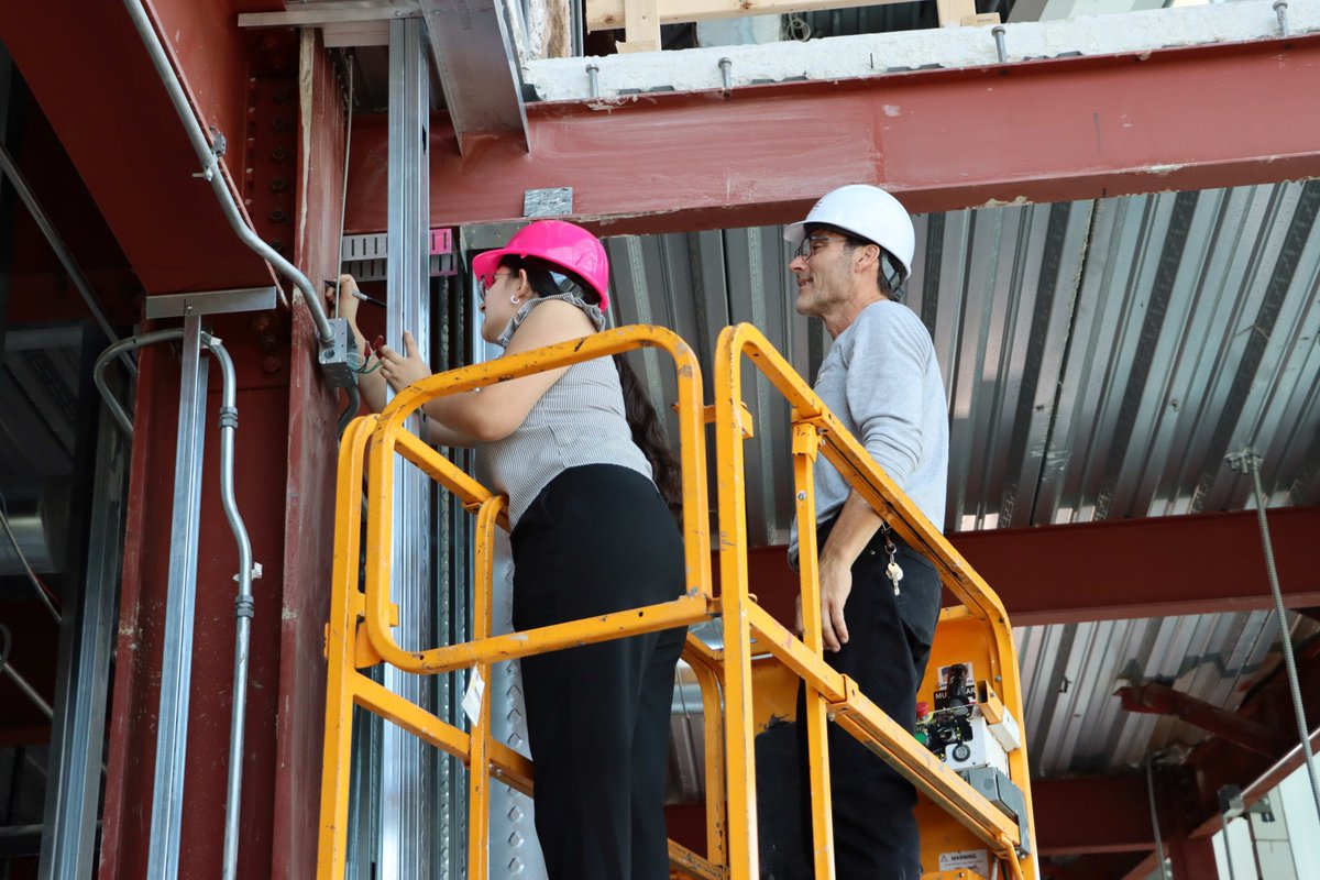 AddisonPubLib's tweet image. Making our mark! 🖋️ Library staff had the exciting opportunity to sign a beam in our first floor construction area — a fun, yet meaningful milestone as our renovation project continues. 
Here's to building something special for our community!