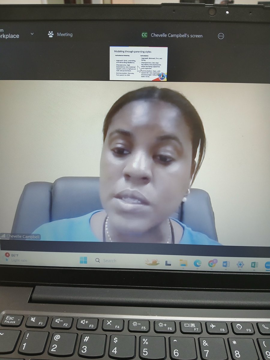 Our parenting webinar happening now with Psychologist <a href="/Chevelle/">tammy</a> Campbell addressing parents on Anti-Bullying strategies 
#12StandardsMatter #ParentingMatters <a href="/ECCJA/">Early Childhood Commission</a>
<a href="/golebourne/">Kadeem Golebourne ECC</a> <a href="/cfranoBrighty/">Carene</a> <a href="/GrantShaunette/">Shaunette Grant</a> <a href="/ItzzMell_ECC3/">ItzzMell_ECC3</a>
