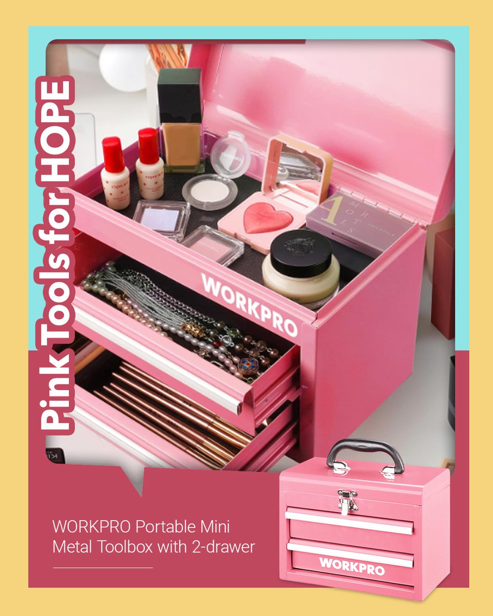 workpro_tools's tweet image. 💗🧰 Add a pop of pink to your DIY projects! What would you store inside? Find them here👉 amzn.to/3KQar9z
.
💗 #DoYouKnow the signs and symptoms of breast cancer? Visit nbcf.org!
.
#workprotools #pinktoolsforHOPE #nbcf #proudpartners #toolbox #pinktools