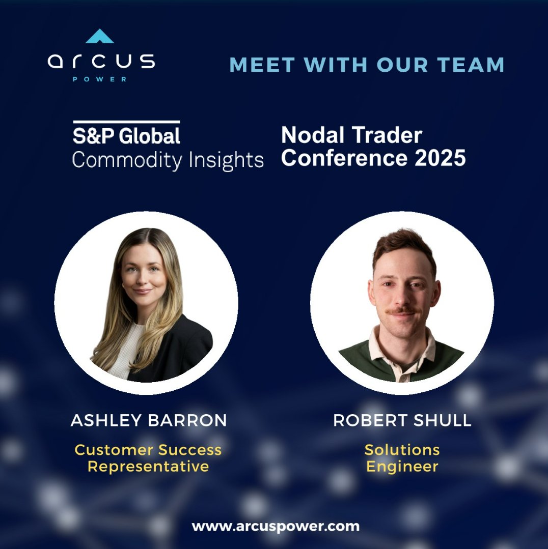 ArcusPower's tweet image. Arcus Power is at S&amp;amp;P’s Nodal Trader Conf Oct 22–24 in DC! 🎯 Join our Oct 23 panel on growing demand + nodal trading, and meet our team onsite! #NodalTrader #Energy
