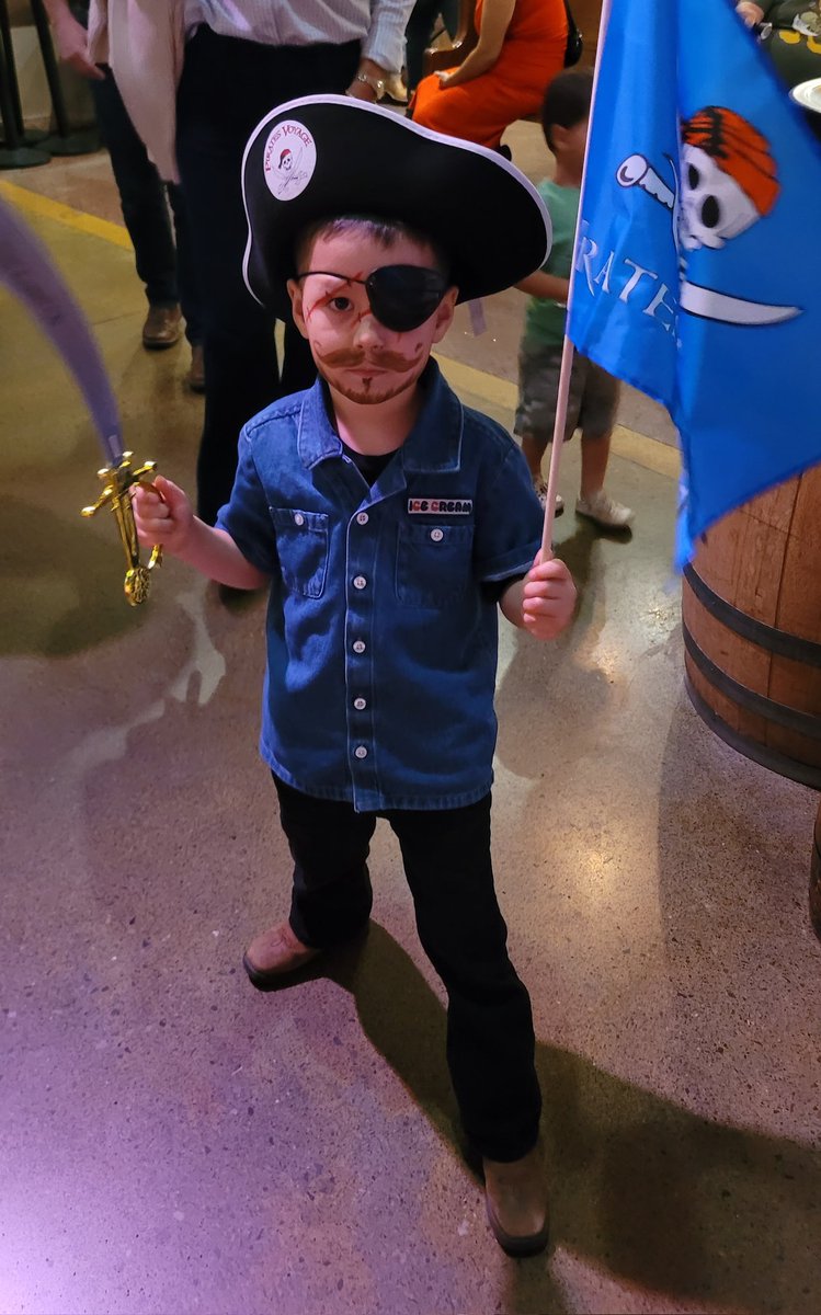 I took my grandson to the pirate show in Pigeon Forge. He is so excited waiting for it to start.