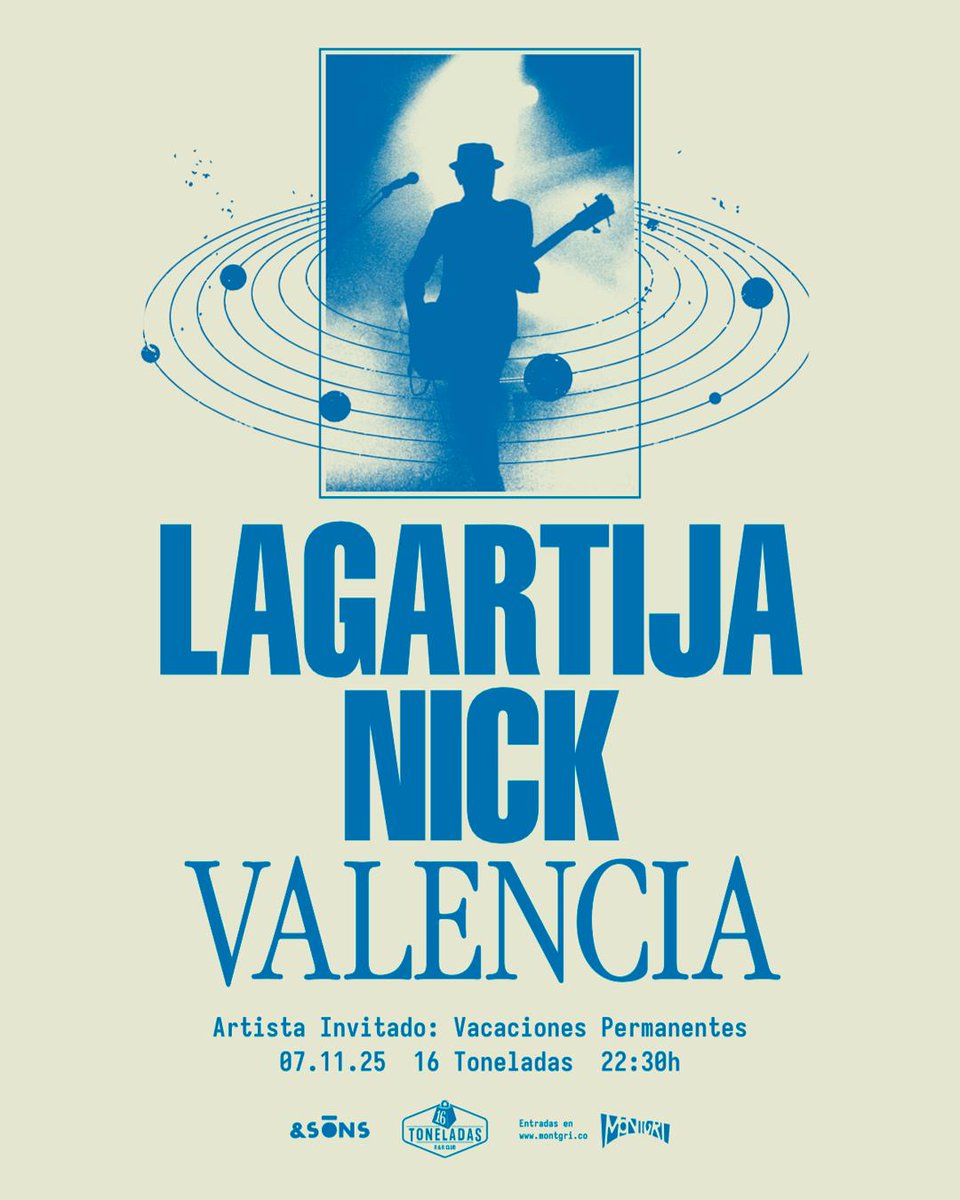 Viernes 7 de noviembre con Lagartija Nick en Valencia 💙 
<a href="/MontgriCoop/">Montgrí</a> <a href="/EverlastingRec/">Everlasting Records</a>