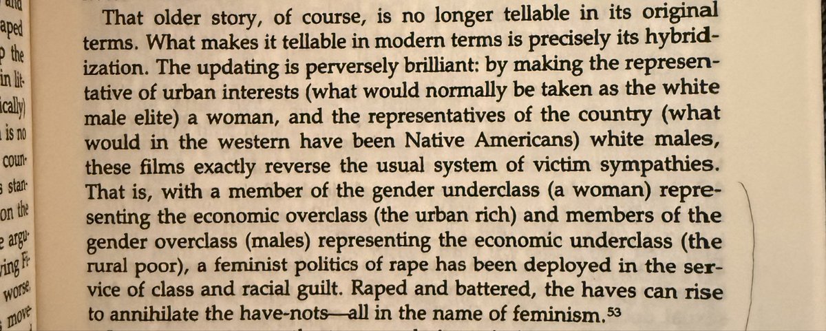 Carol Clover argues that the 30s-40s Western and a certain strain of 70s-80s horror are functionally the same