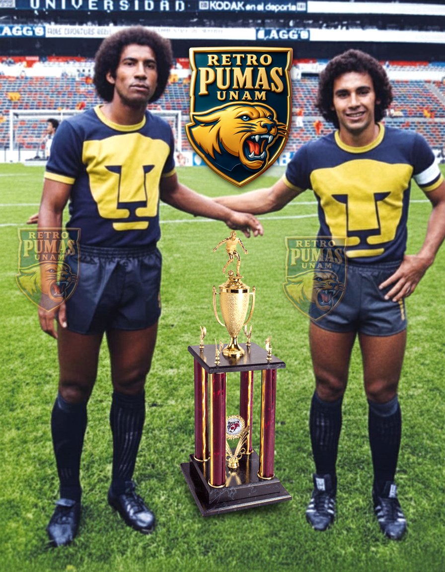Les pusimos su trofeo para recordar que Evanivaldo Castro "Cabinho" y Hugo Sánchez de Pumas, realizaron una hazaña única en el futbol mundial. Ambos lograron ser campeones de goleo en la campaña 1978-79 con 26 anotaciones cada uno.