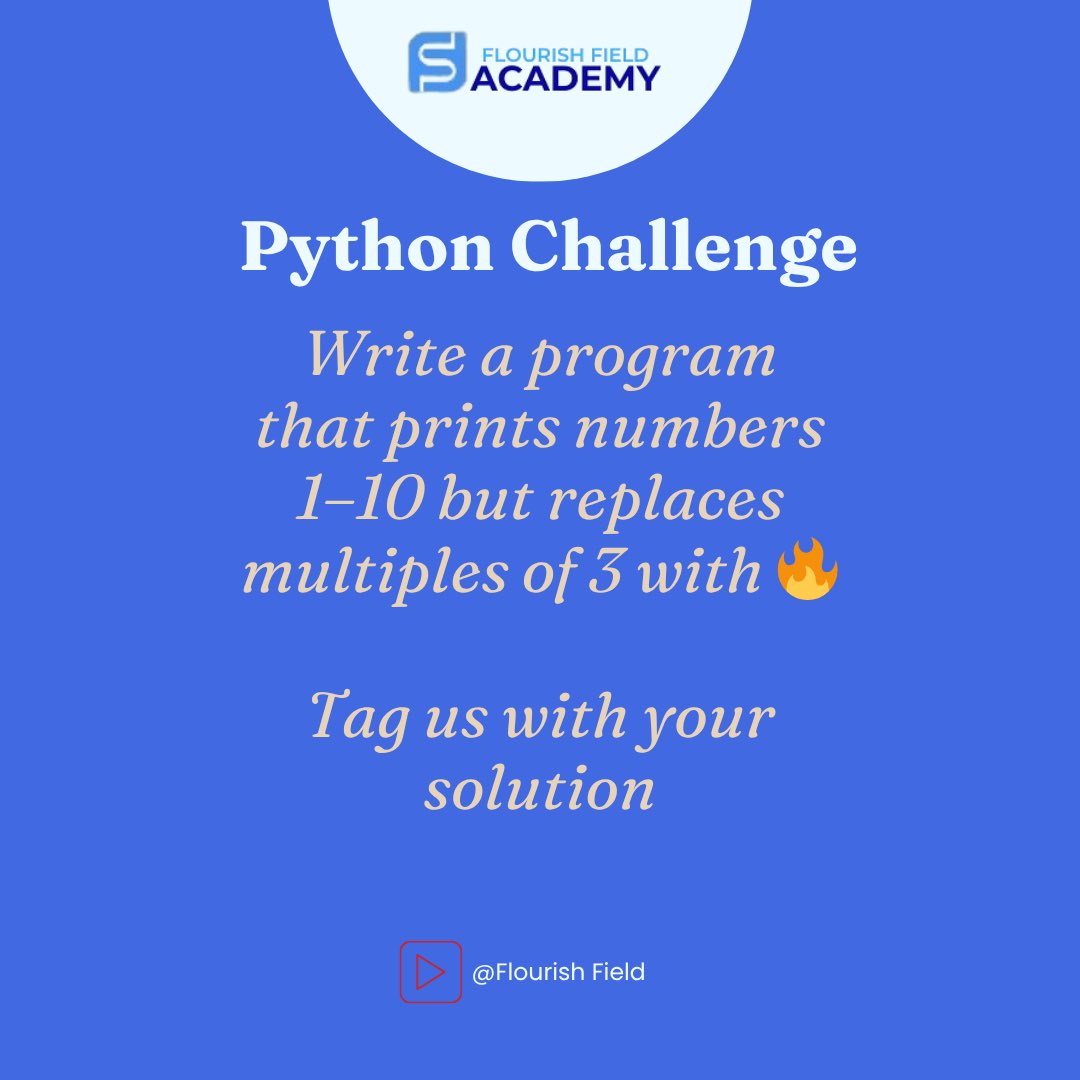 ffieldacademy's tweet image. #PythonChallenge #CodeWithFlourishField