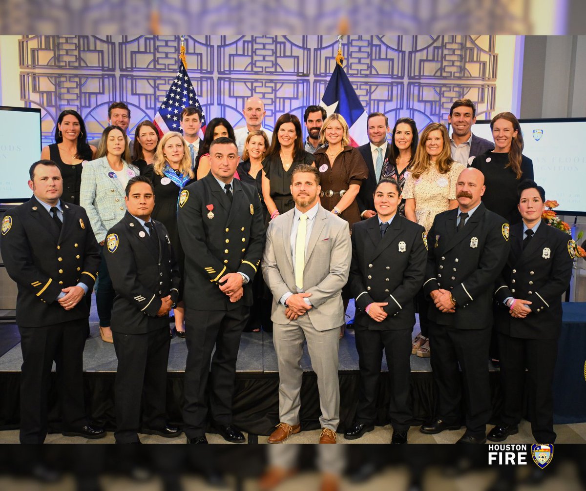 HoustonFire's tweet image. HFD members recognized at City Hall for volunteering in Hill Country flood recovery. Heaven's 27 - families who lost 25 daughters at Camp Mystic - joined in honoring their service. Proud of our members whose commitment to helping others extends beyond their shifts. #HoustonFire