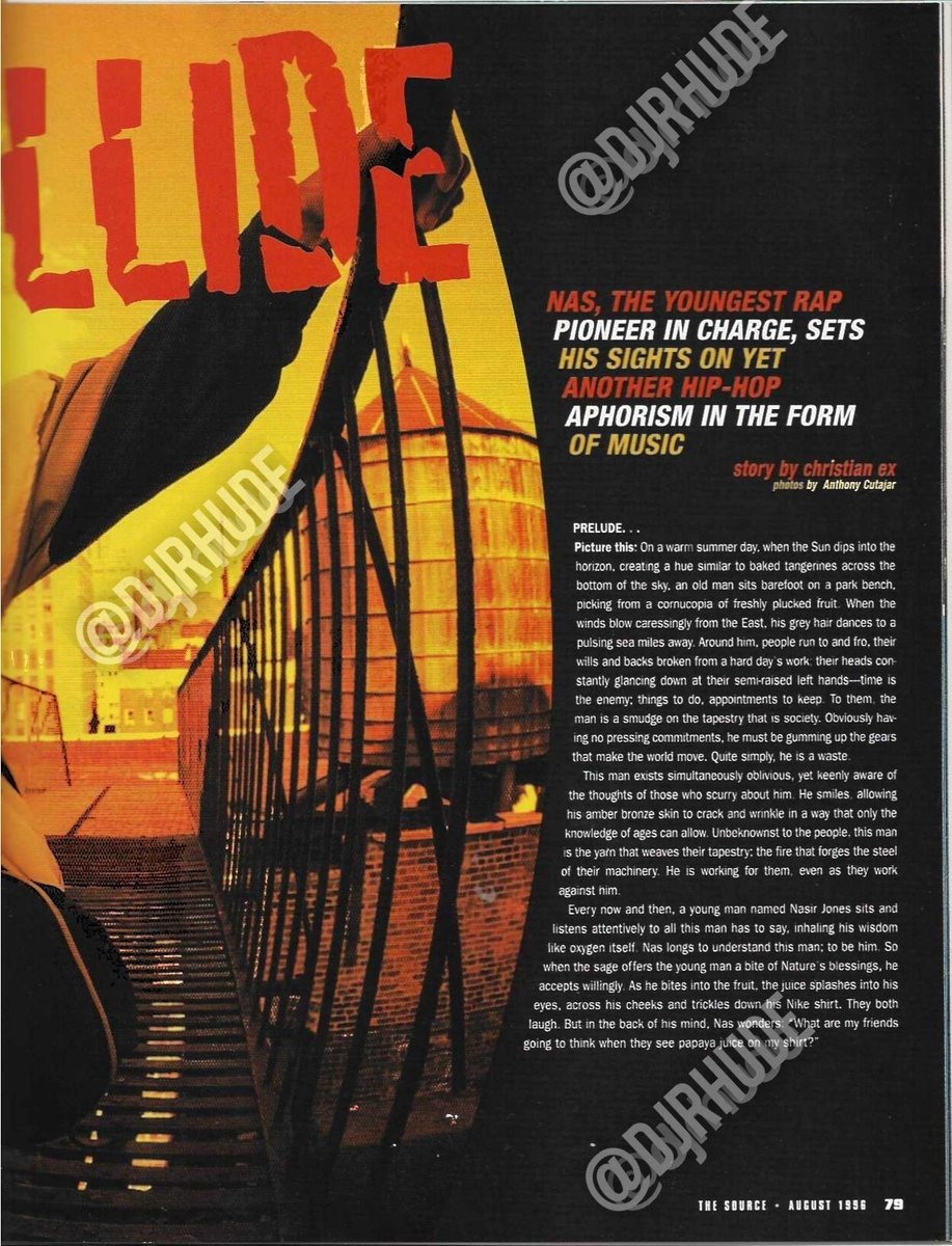DJRhude's tweet photo. August 1996 Source cover featuring Nas. The byline today could read "Nas, leader of the legends school," considering the unprecedented run the man has been on and what he's been doing for the culture. Feature story by Chris Ex. I bought this from Tower Records back in the day. https://t.co/ca3h9k8A3r
