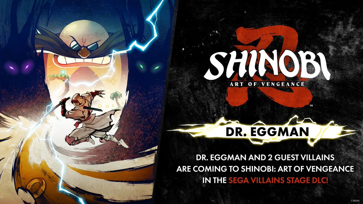 Majima from Yakuza/Like a Dragon is the final guest villain for Shinobi Art of Vengeance - SEGA Villains Stage DLC, in addition to Death Adder and Dr. Eggman.

Deluxe Edition (Steam) currently $26.03 at 2Game w/ code 7off buff.ly/VYV6RBc