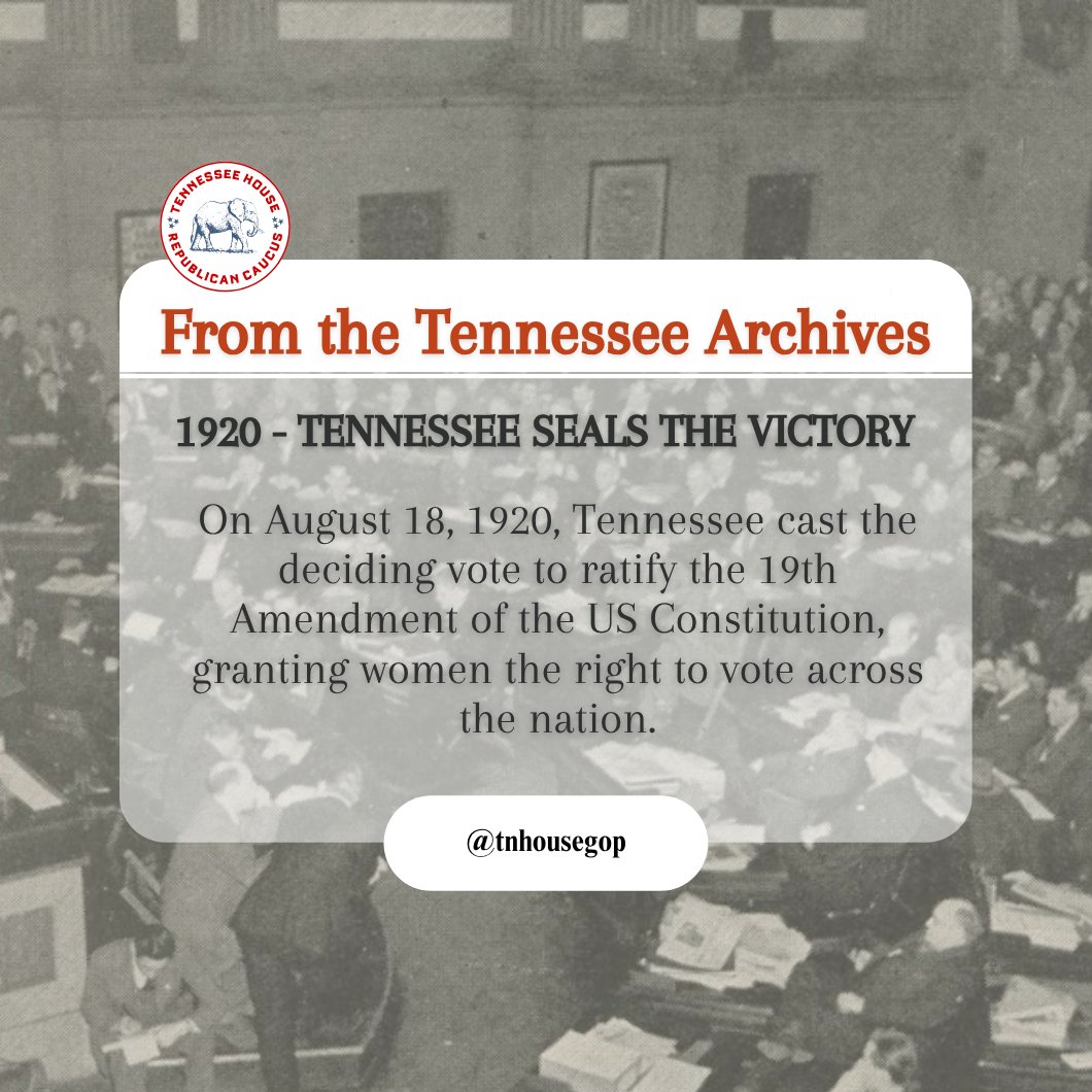 In 1920, Tennessee Representative Harry T. Burn changed the course of history with a single vote. After receiving a letter from his mother urging him to “be a good boy” and support women’s suffrage, Burn switched his vote to “yes,” making Tennessee the final state needed to