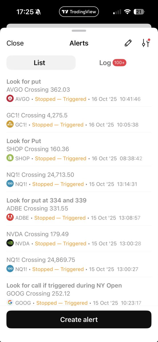 OptionsWithDave's tweet image. I took one trade today and it ended in a loss while I was shopping for plants. 

Here’s some alerts that went off during our livestream the last 2 days.

You can go check the numbers yourself but the timestamps do not lie. 

#NQ_F $QQQ $ADBE $SHOP $AMZN $AVGO $GOOG $GC
