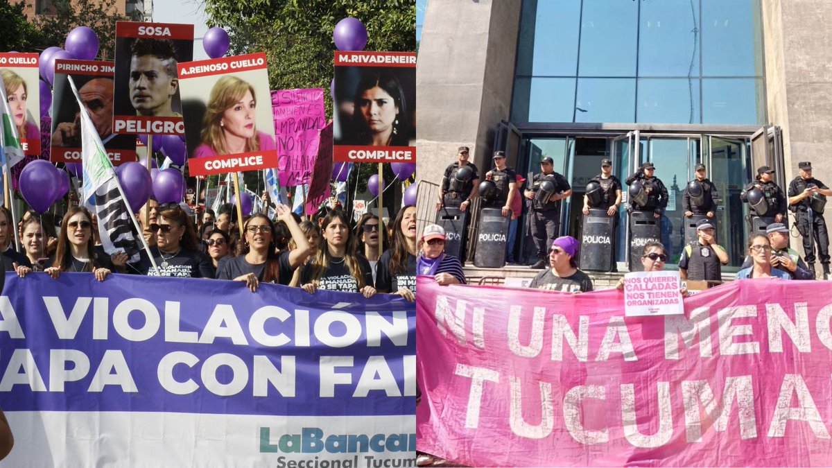 Esta mañana, mujeres rodearon los Tribunales Penales de Tucumán. En un mismo espacio, en dos causas diferentes, se volvió a poner en evidencia el descrédito y la falta de legitimidad del Poder Judicial de la provincia

lanotatucuman.com/el-dia-que-rod…