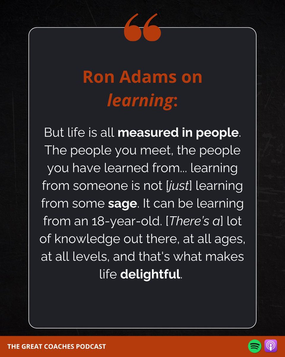 If you've listened to our recent episode with basketball's Ron Adams, you'll have heard him share this fantastic bit of wisdom about there being something to learn from everyone we meet. 

💬 How do you ensure that the voices and knowledge of everyone in your team — from the