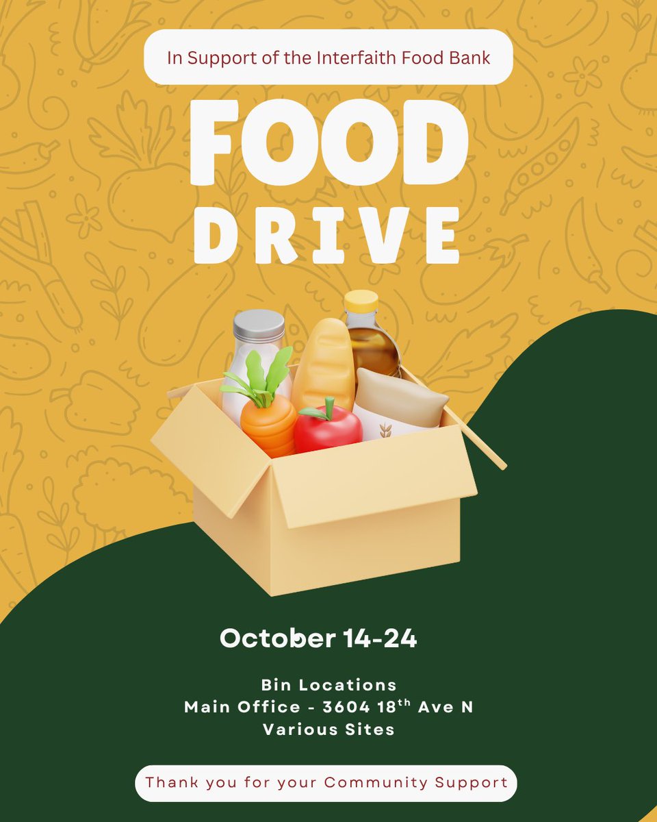 Middle of October is here which means it’s time to do our food drive! A way to show gratefulness and thanks to the community we work, live, and play in. In support of the #interfaithfoodbank. Help us reach our goal of 1000lbs. #fooddrive #foodbank #yql #donate #support #community