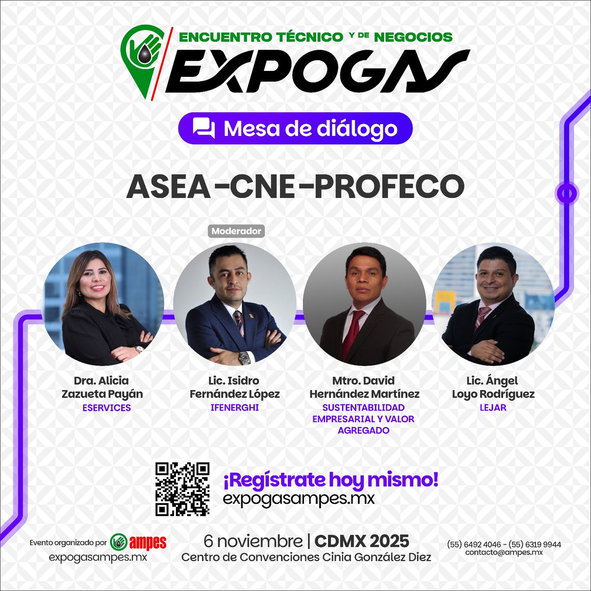 🟢  Te esperamos en Expogas CDMX 2025.​
🗨️ Mesa de Diálogo 
ASEA-CNE-PROFECO

Regístrate 💻 https://expogasampes.mxExpogas CDMX 2025.​

🗓️ 06 de noviembre. ​
📍 Centro de Convenciones Cinia González Diez​
📞 (55) 6492 4046 ​
📧 contacto@ampes.mx​

#SectorGasolinero