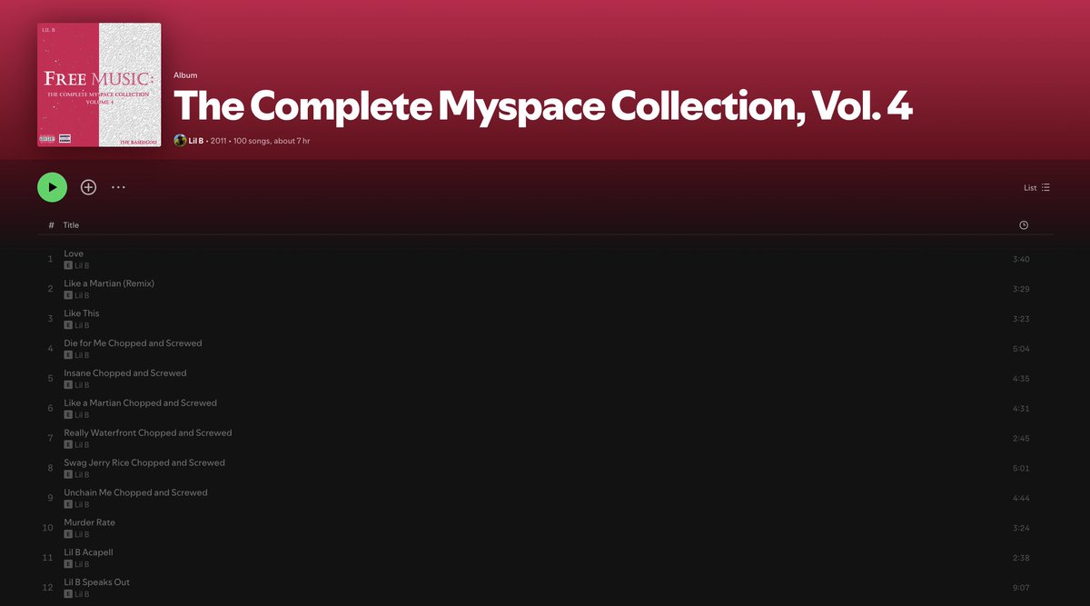 Lil B MySpace Volume 4 is off streaming pray for basedworld