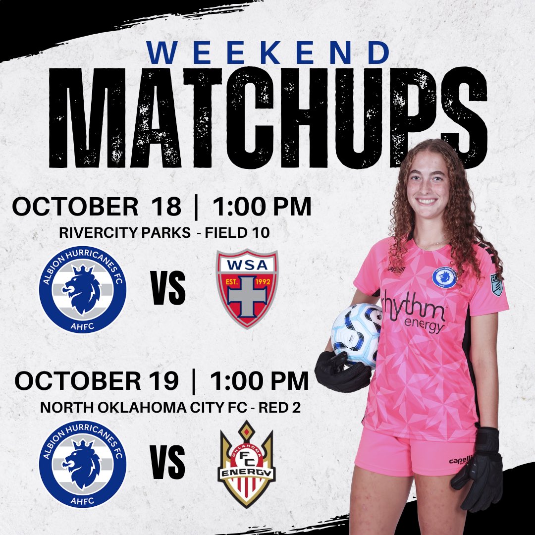Headed to Oklahoma this weekend for league matchups — ready to represent H-Town and bring the heat! 🔥💪Catch us in Tulsa on Saturday and Oklahoma City on Sunday. 🚐⚽
<a href="/ahfcsoccer/">Albion Hurricanes FC</a> <a href="/ECNLgirls/">ECNL Girls</a> <a href="/CoachGusMota/">Gustavo Mota</a>