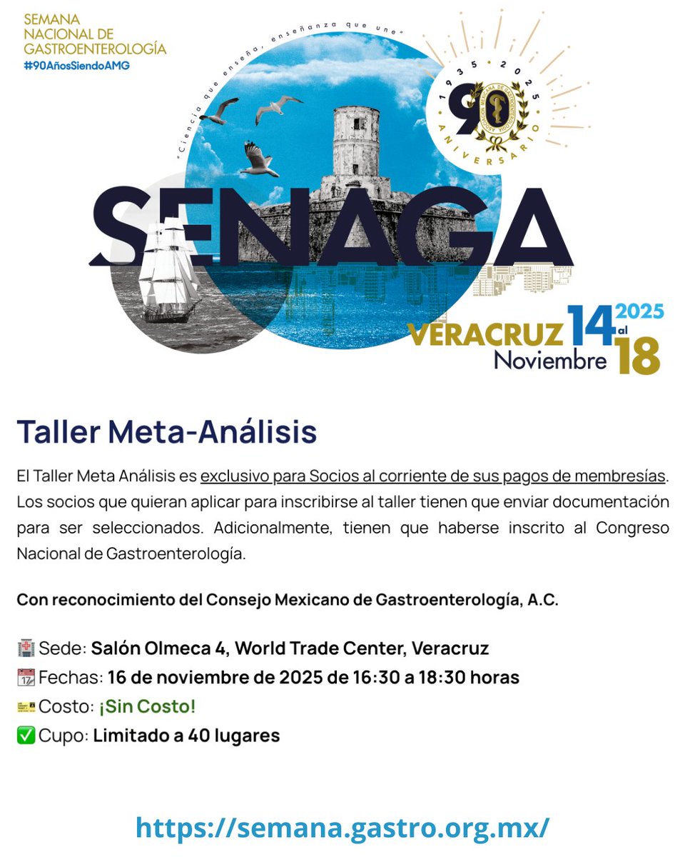 Forma parte de este taller académico exclusivo para socios al corriente, diseñado para fortalecer tus conocimientos en investigación y análisis clínico.

📍 Sede: Salón Olmeca 4, World Trade Center, Veracruz
📅 Fecha: 16 de noviembre de 2025
🕓 Horario: 16:30 a 18:30 h
💰 ¡Sin