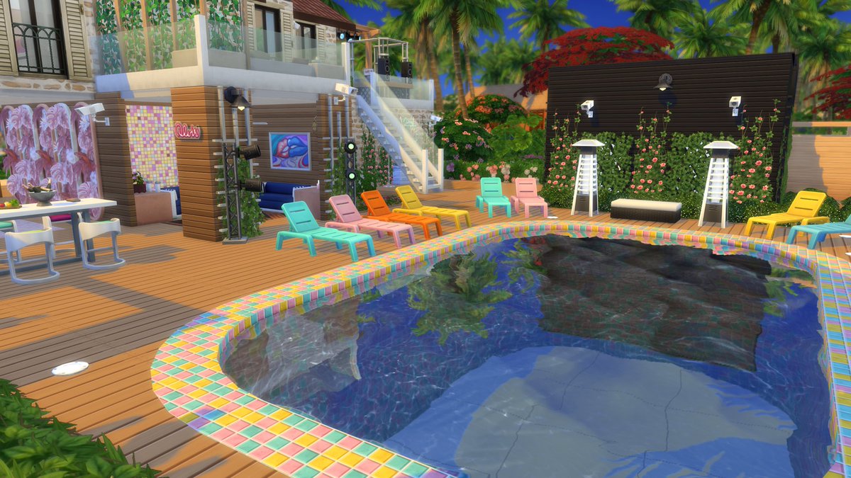 I built this Love Island Villa using #TheSims4 Adventure Awaits and now I’m live on #Twitch trying to figure out how getaways work! Check it out twitch.tv/heyrave_