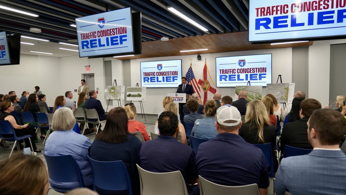 Today in Polk County, I was pleased to announce progress on several major projects that will bring congestion relief to the I-4 Corridor in Central Florida, including new express lanes, truck parking, and Advanced Air Mobility infrastructure. Not only will these improvements