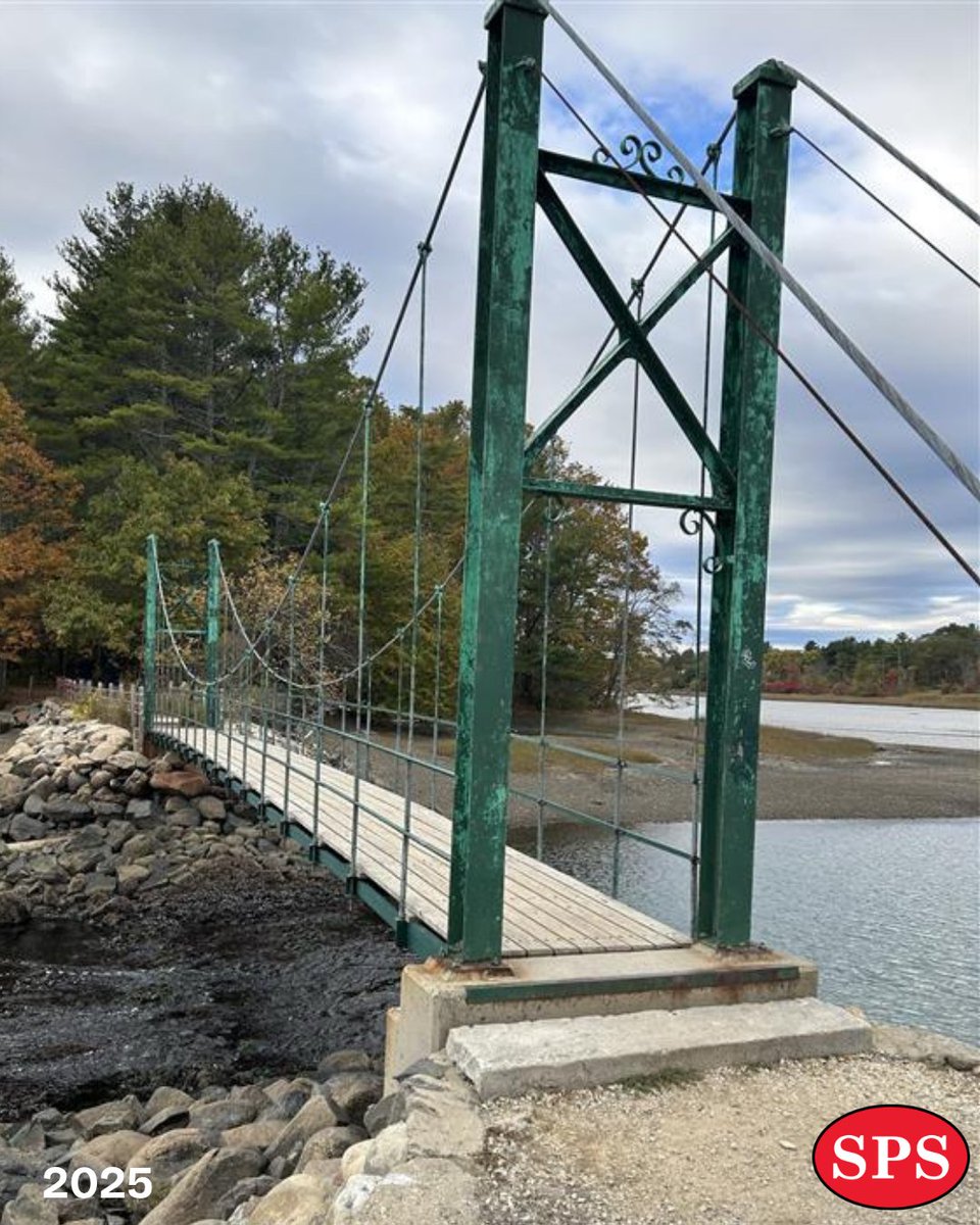 #TBT to the summer of 1990 when SPS rebuilt its first suspension bridge: the Wiggly Bridge in York, ME. That summer, SPS refurbished the towers on either end, placed new cables, and built new abutments, decking, and anchor blocks.
#tbt #SPSTeam #SPSNE #heavycivil