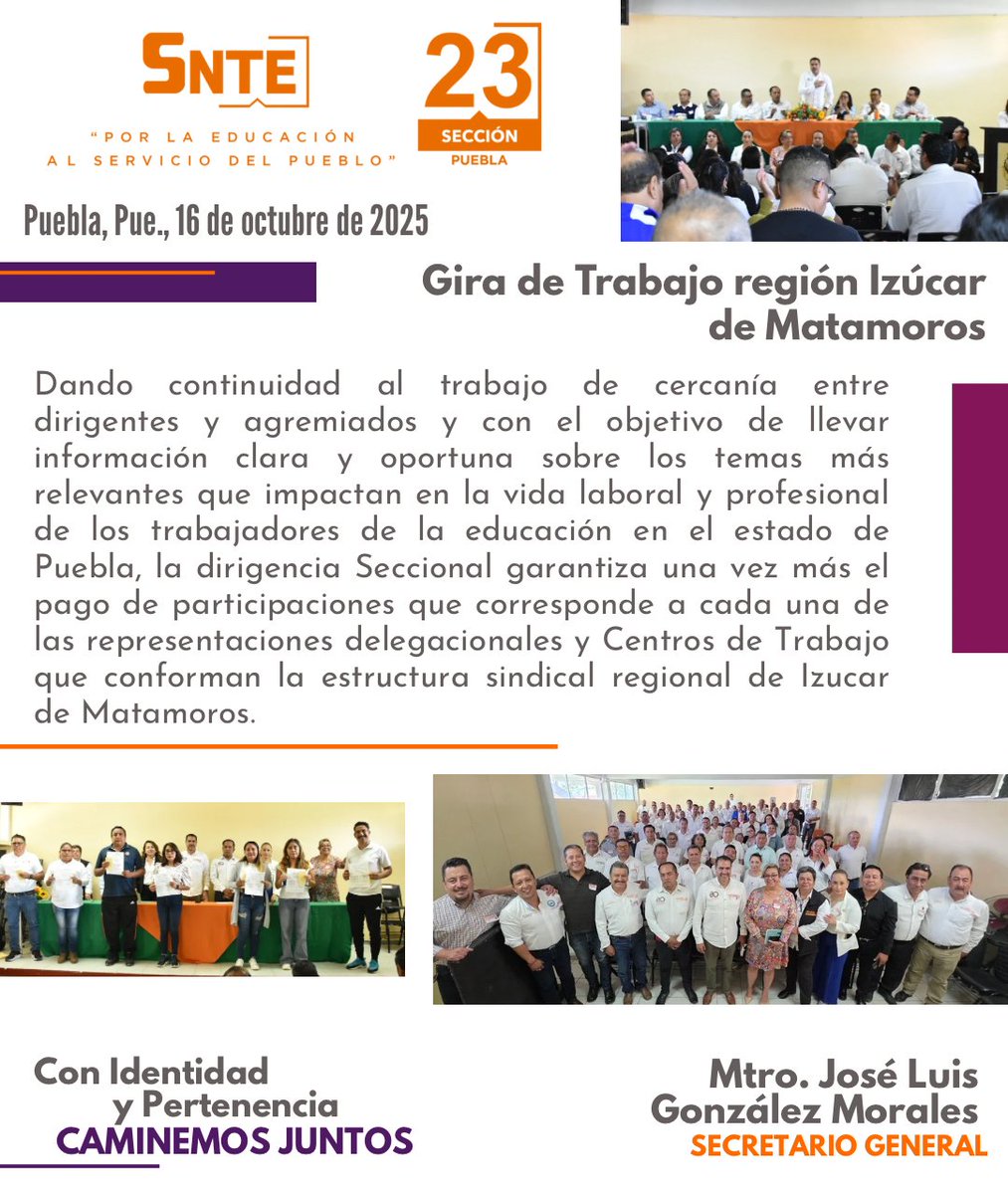 SNTE_Seccion_23's tweet photo. #SNTE23
#ConIdentidadYPertenencia
#CaminemosJuntos
#UnoSomosTodosYTodosSomosUno https://t.co/esxrFLdDV8