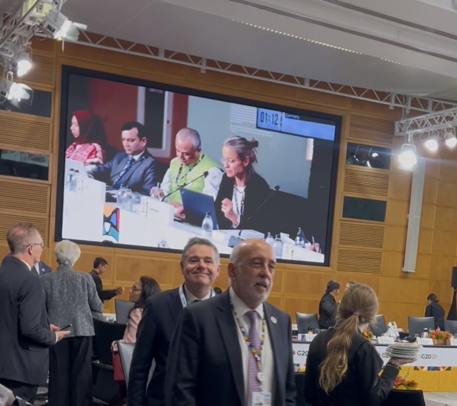 Paschald's tweet image. Great engagement with international partners at the @G7 and @g20org meetings as we discussed the state of the global #economy, financial stability, the challenges ahead of us and how we can work together to address them. #IMFMeetings
