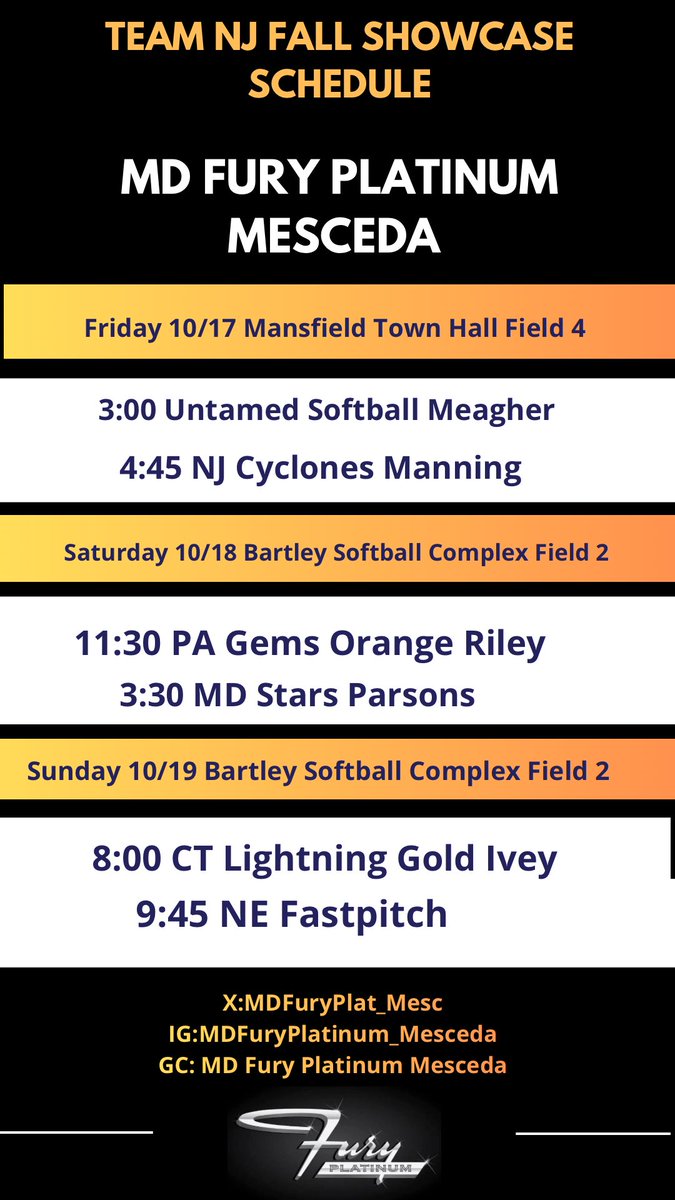 Come thru Jersey and see us at the Team NJ Fall Showcase 🥎💪🏼🍂
<a href="/TowsonSoftball/">Towson Softball</a> 
<a href="/UMBCsoftball/">UMBC Softball</a> 
<a href="/CoastalSoftball/">Coastal Carolina SB</a> 
<a href="/ESUSoftball/">Jaime Wohlbach</a> 
<a href="/RUSoftball/">Rutgers Softball</a> 
<a href="/EBurgSoftball/">East Stroudsburg Softball Little League</a> 
<a href="/Mount_SB/">Mount Softball</a> 
<a href="/fmu_softball/">FMU Softball</a> 
<a href="/MasonSoftball/">George Mason Softball</a> 
<a href="/softball_csi/">CSI Softball (Official)</a> 
<a href="/HurstSoftball/">Mercyhurst Softball</a> 
<a href="/RedFlashSB/">Saint Francis Softball</a> 
<a href="/WVWCSoftball/">WVWC Softball</a> 
<a href="/Albright_Sball/">Albright Softball</a>
