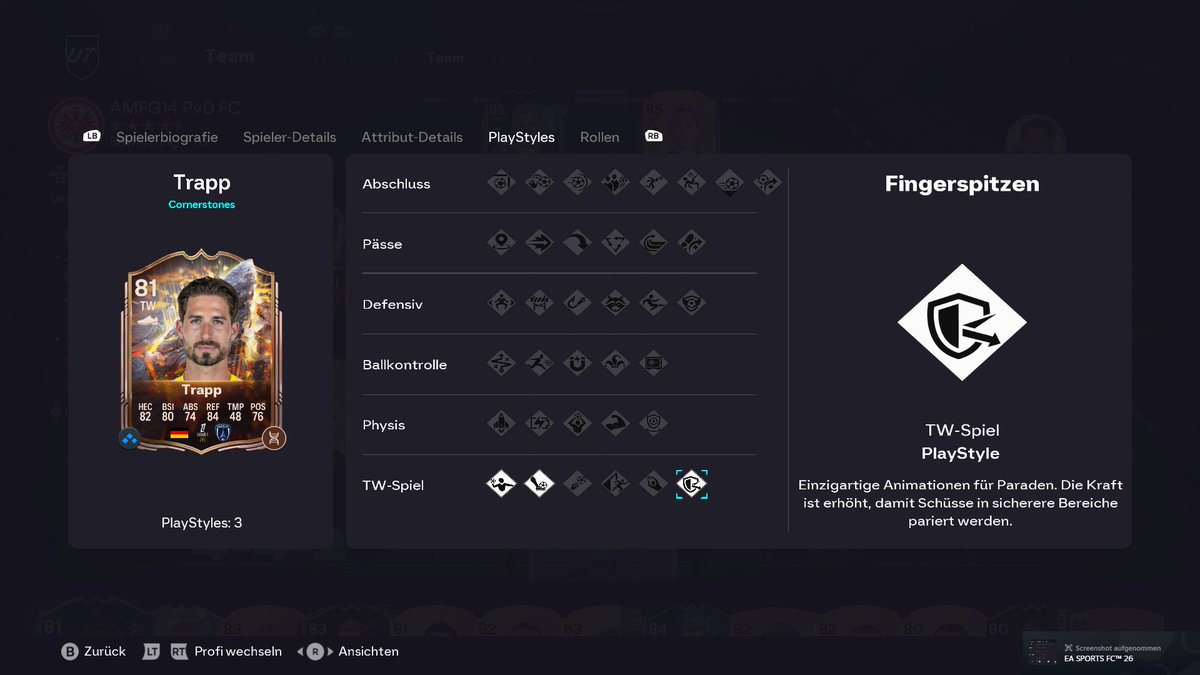 Dani5ooo's tweet image. #Trapp&apos;o erstmal den #Fingerspitzen Playstyle gegeben und dann als &quot;Full Chem&quot; transformiert für perfekte links 😎

#EAFC26 #EAFC #FUT26 #UT26
#SGE #Eintracht #Frankfurt