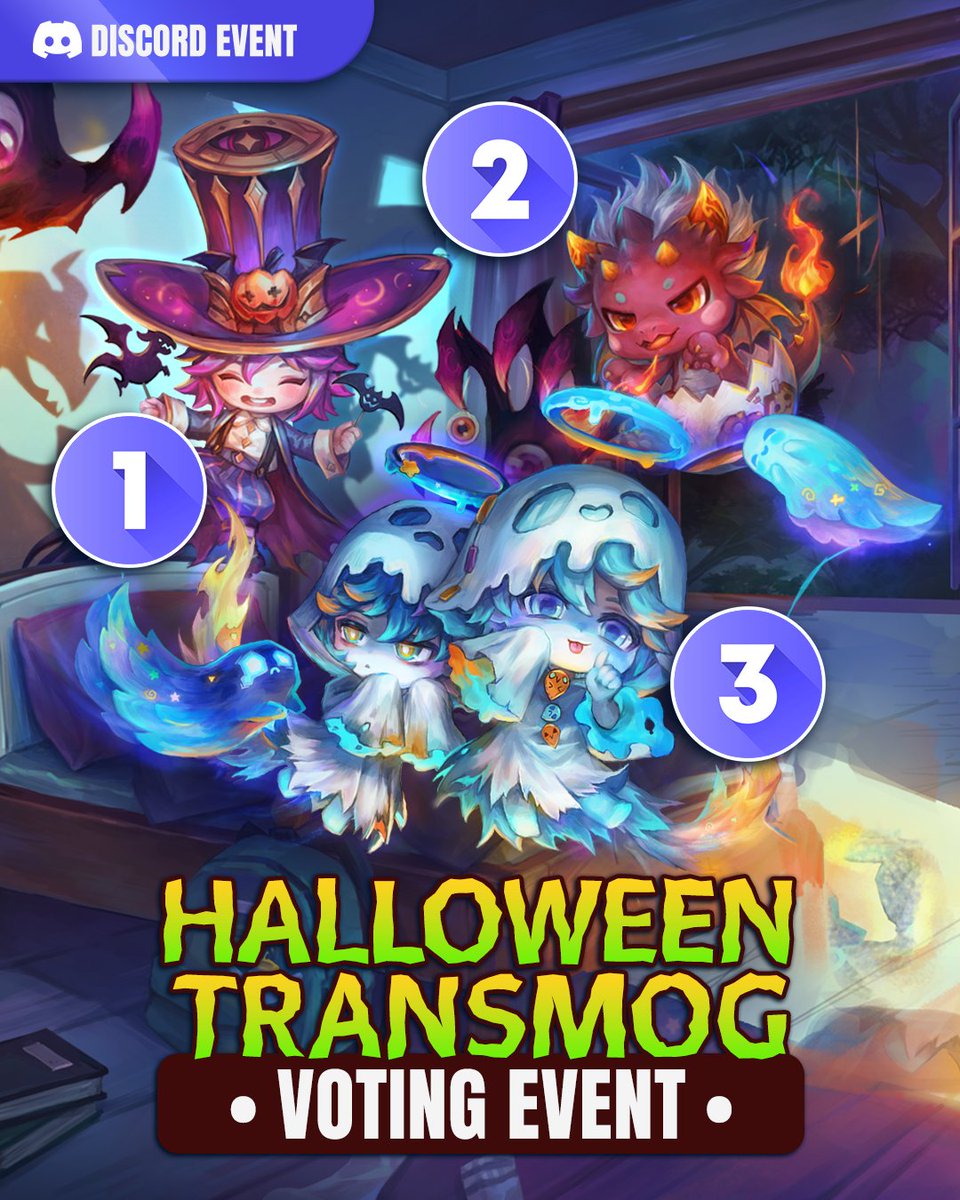 summonerswarapp's tweet image. New Halloween skins have arrived in #SummonersWar in celebration of the HALLOWEEN season!
Vote on your favorite transmog and receive in-game rewards!🎁

10/17 - 10/24

To Participate:
&amp;gt;&amp;gt;discord.gg/swofficial
-Navigate to the  channel titled #transmog-voting-event