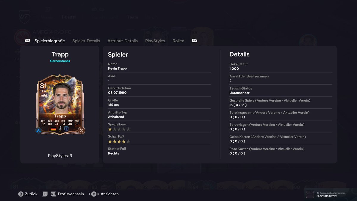 Dani5ooo's tweet image. #Trapp&apos;o erstmal den #Fingerspitzen Playstyle gegeben und dann als &quot;Full Chem&quot; transformiert für perfekte links 😎

#EAFC26 #EAFC #FUT26 #UT26
#SGE #Eintracht #Frankfurt