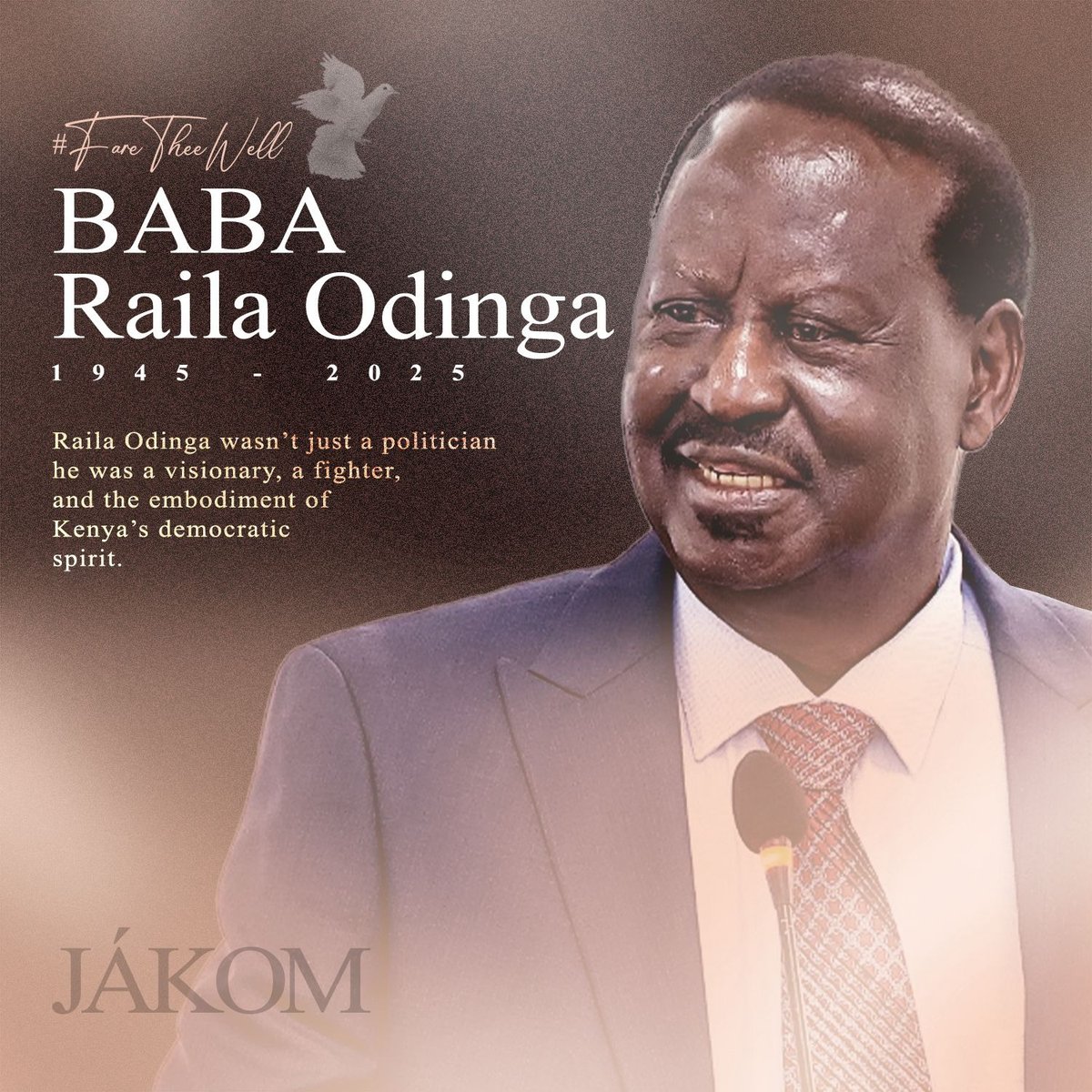 Jakom #FareTheeWell Baba Raila Odinga; The People's President!

Lee Funeral Home Uhuru Kenyatta Ruto