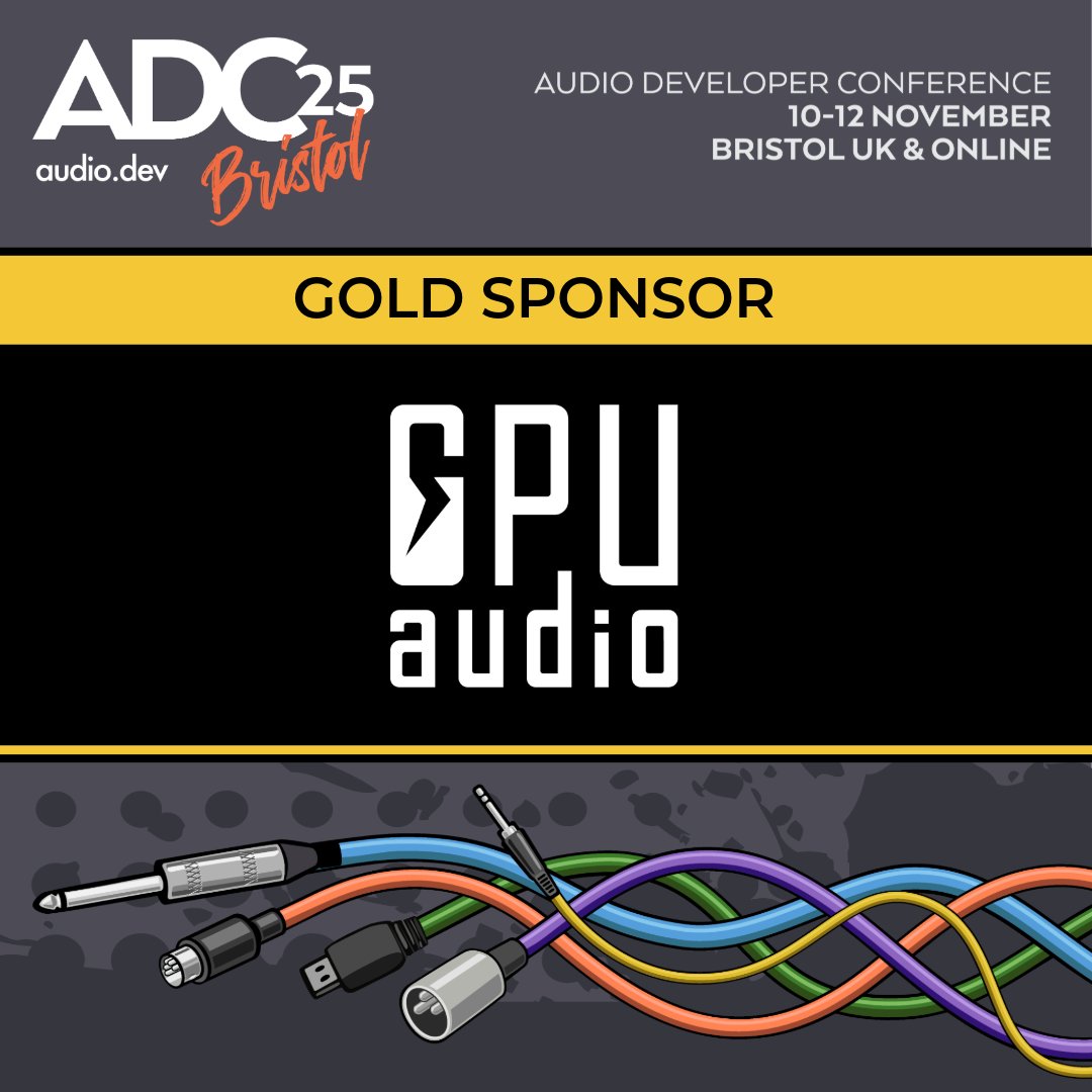 Thank you ADC25 Gold Sponsor GPU Audio.

We couldn’t do it without you!

💙 We’re so grateful to our amazing ADC sponsors for helping make the Audio Developer Conference possible! 

Learn more about ADC25 and our community at audio.dev

#audio #developer #programmer