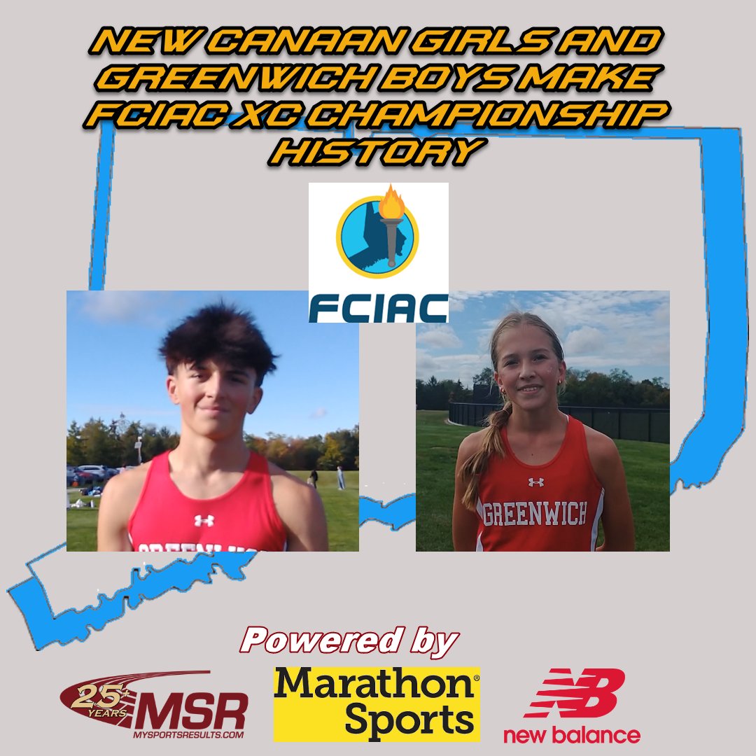 MySportsResults (@mysportsresults) on Twitter photo In our next CT championship recap, New Canaan Girls and Greenwich Boys Make FCIAC XC Championship History bit.ly/3WM1G2M
<a href="/Marathon_Sports/">Marathon Sports</a>  <a href="/NBRunning/">New Balance Running</a> <a href="/TheRunningAcad/">The Running Academy</a> <a href="/runnerspace/">RunnerSpace</a> <a href="/DyeStat/">DyeStat</a> <a href="/AthleticdotNet/">AthleticNET</a> <a href="/ciacsports/">CIAC Sports</a> <a href="/CTHSCA/">CHSCA</a> <a href="/GoECCAthletics/">ECC Athletics</a> <a href="/fciac/">FCIAC</a> <a href="/NVL_Athletics/">NaugValleyLeague</a> In our next CT championship recap, New Canaan Girls and Greenwich Boys Make FCIAC XC Championship History bit.ly/3WM1G2M
<a href="/Marathon_Sports/">Marathon Sports</a>  <a href="/NBRunning/">New Balance Running</a> <a href="/TheRunningAcad/">The Running Academy</a> <a href="/runnerspace/">RunnerSpace</a> <a href="/DyeStat/">DyeStat</a> <a href="/AthleticdotNet/">AthleticNET</a> <a href="/ciacsports/">CIAC Sports</a> <a href="/CTHSCA/">CHSCA</a> <a href="/GoECCAthletics/">ECC Athletics</a> <a href="/fciac/">FCIAC</a> <a href="/NVL_Athletics/">NaugValleyLeague</a>