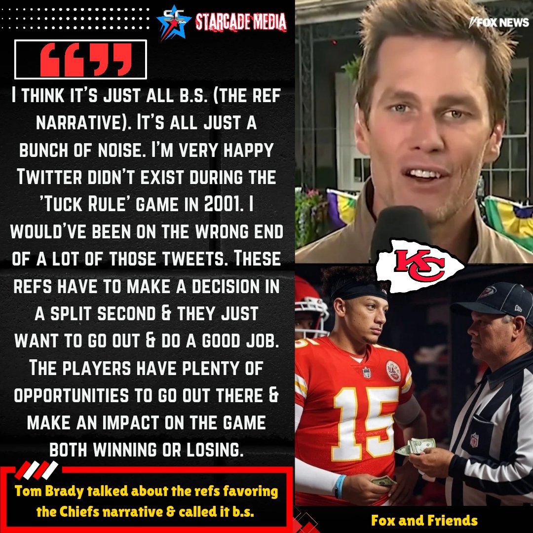 In February, #TomBrady had this to say about the refs favoring the #Chiefs narrative.