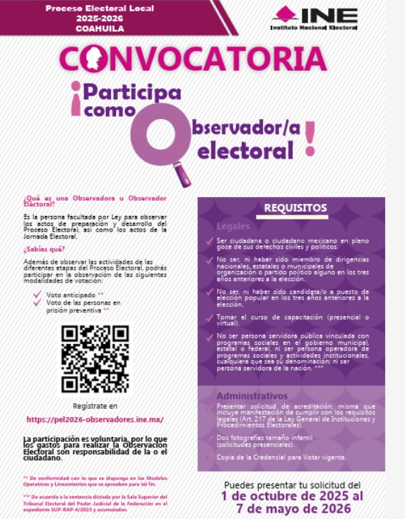 #EstaTarde el Vocal Ejecutivo Jesús Alberto Robledo Valero <a href="/robleva/">jesus robledo valero</a>, en el programa Dígalo Sin Miedo de <a href="/rcg_media/">RCG MEDIA</a> en Vivo difundió la convocatoria para que la ciudadanía participe como observador/a en las próximas elecciones. ¡Inscríbete! tienes hasta el 7 de mayo de 2026.