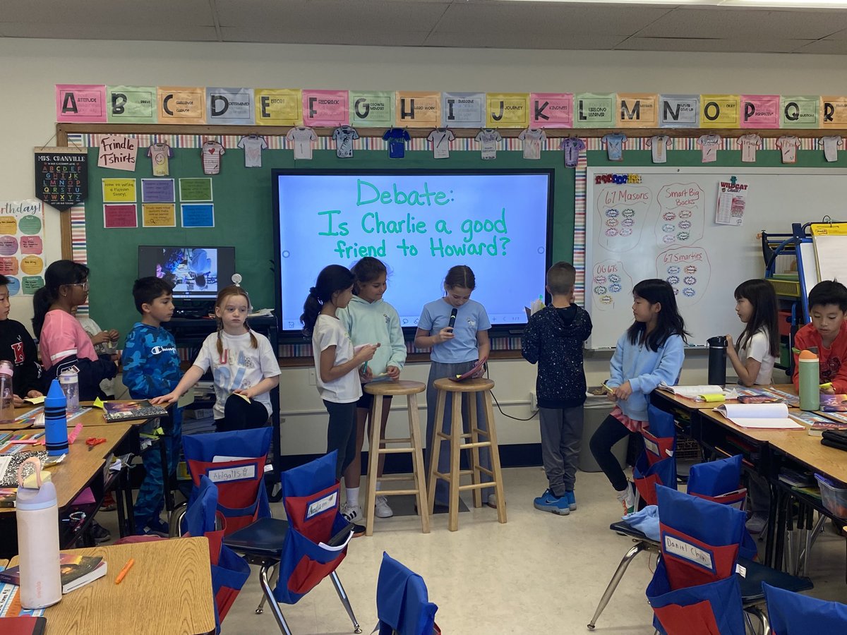 As part of our novel study we had a debate about whether the main character was a good friend in the story. <a href="/NorthSideEW/">North Side School</a> #ewlearns