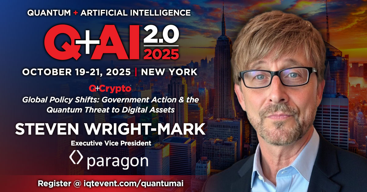 Excited to moderate the panel “Global Policy Shifts: Government Action &amp; the Quantum Threat to Digital Assets” at Q+Crypto / Q-AI 2.0 in NYC on Monday, Oct 20, produced by <a href="/InQuantumTech/">Inside Quantum Technology</a>.  

More info: iqtevent.com/quantumai/

#Quantum #Crypto #Blockchain #DigitalAssets #AI