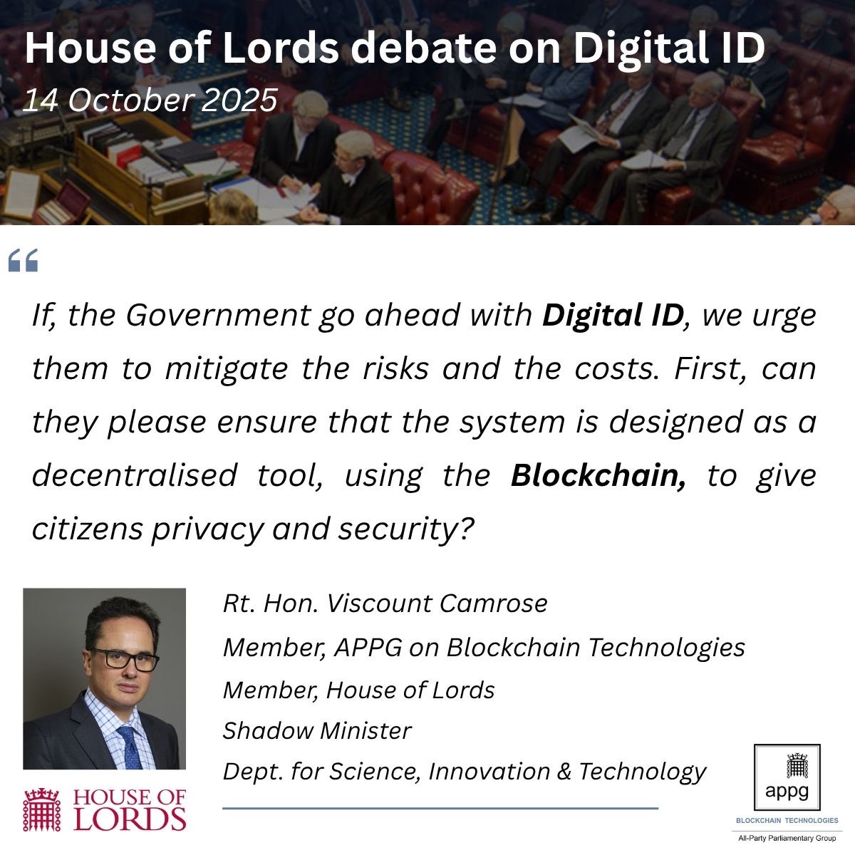 APPG for Blockchain Technologies tweet media